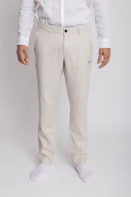 Pantalone Lungo Lino Beige