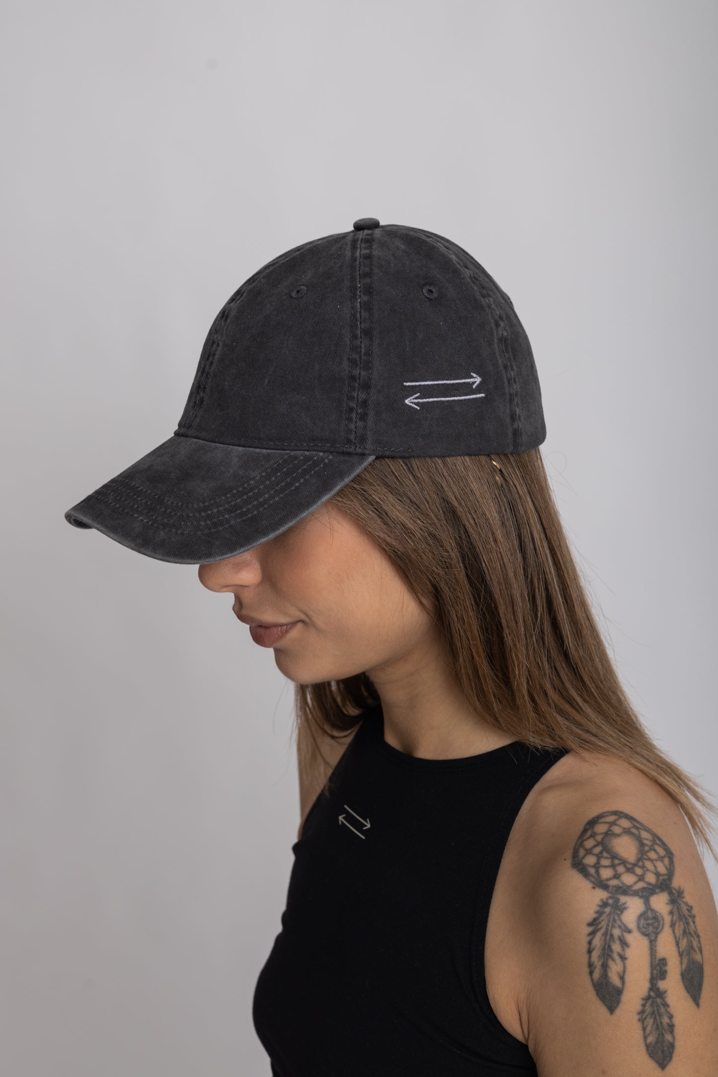 Cappellino Nero Washed