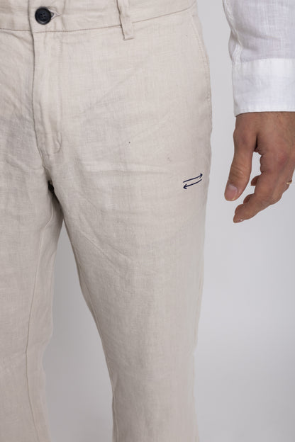 Pantalone Lungo Lino Beige